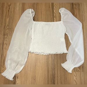 White mesh crop top